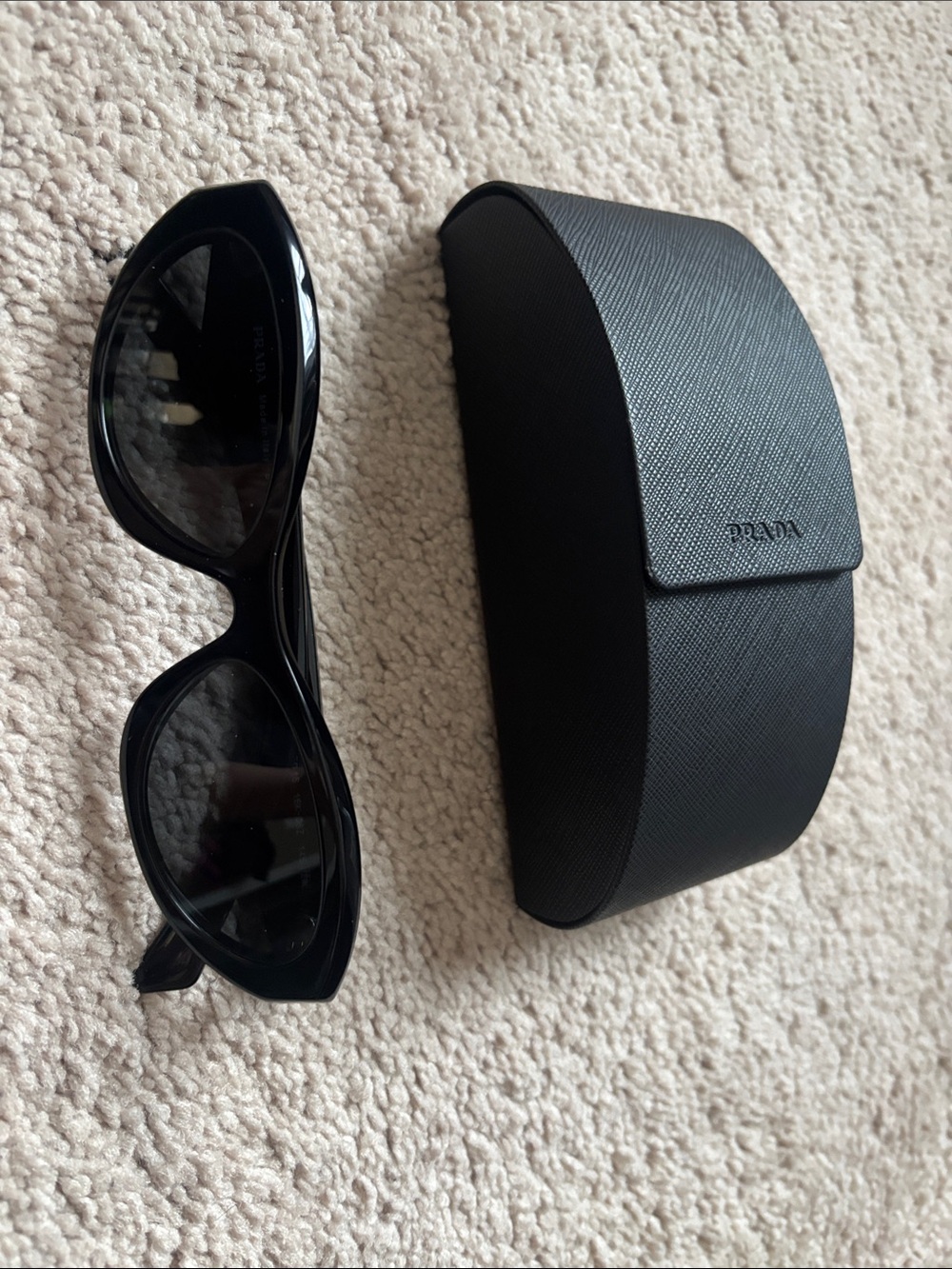Prada Matte Black Women's Cat-Eye Sunglasses